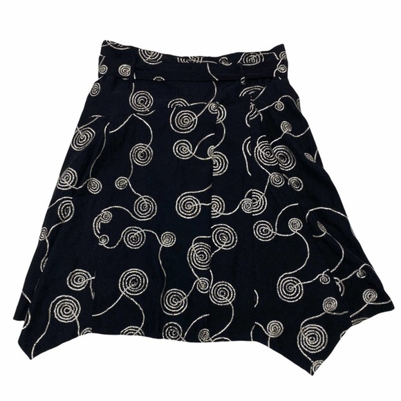 SIMPLY French Black Geometric Asymmetrical Skirt - Picture 2 of 11